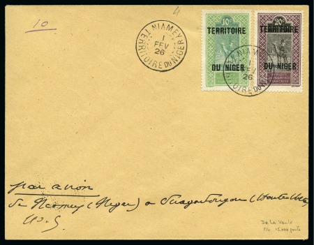 Stamp of Colonies françaises » Niger 1926 1er vol NIAMEY à OUGADOUGOU avec 10c et 20c s