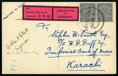 Stamp of India 1925 Picture postcard depicting photo of airplane 