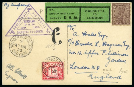 Stamp of India 1925 Real photo postcard of airplane on the ground