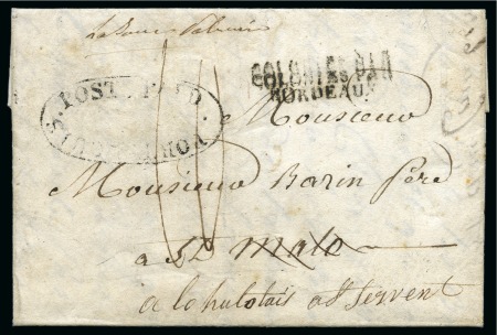 Stamp of Mauritius 1816 Entire from Mauritius to France with flattene