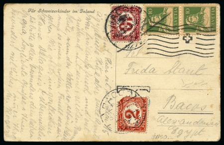 Stamp of Egypt 1923 Incoming postcard from Switzerland to Bacos,