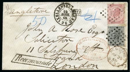 Stamp of Belgium » Belgique. Léopold 1er - Nouveau Type (COB 17-21) 10c gris et 40c rose oblitération Lpts "61" sur le