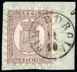Stamp of Finland » 1860 Coat of Arms (Finnish Currency) 5p Brown, pale lilac laid paper, mint & used selec
