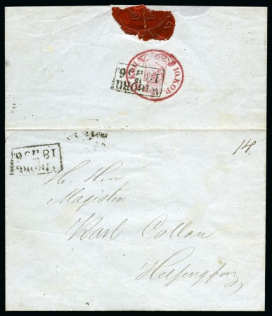 Stamp of Finland » 1856-58 10 Kopek 10k Imprinted private lettersheet on bluish green-