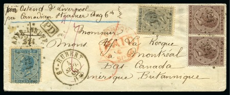 Stamp of Belgium » Belgique. Léopold 1er - Nouveau Type (COB 17-21) 10c gris, 20c bleu (manque 1 dent) et 30c brun en 