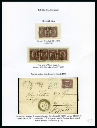Stamp of Finland » 1860 Coat of Arms (Finnish Currency) 5p Reddish lilac-brown, laid, pale lilac blue pape