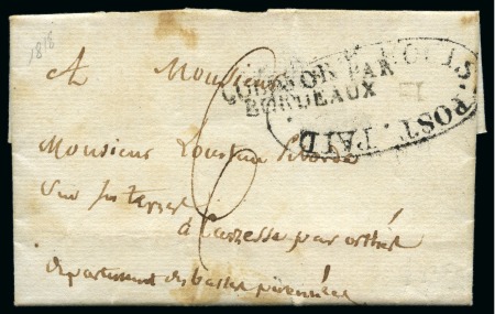 Stamp of Mauritius 1818 Entire to France with oval "PORT LOUIS / POST