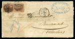 Stamp of Belgium » Belgique. 1863 Médaillons dentelés (COB 13-16) 4 lettres à destination de Bucharest (Empire Ottom