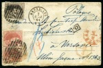 Stamp of Belgium » Belgique. 1863 Médaillons dentelés (COB 13-16) 4 lettres à destination de Bucharest (Empire Ottom