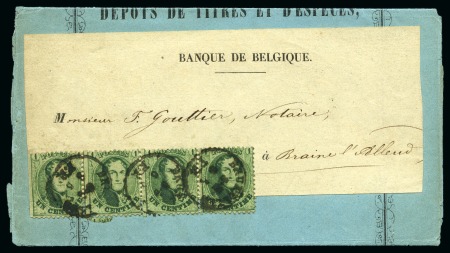 Stamp of Belgium » Belgique. 1863 Médaillons dentelés (COB 13-16) 3 imprimés en service intérieur :
1c vert en band