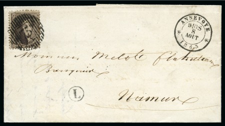 Stamp of Belgium » Belgique. 1863 Médaillons dentelés (COB 13-16) 11 lettres affranchies avec médaillons dentelés ob