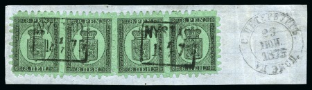 Stamp of Finland » 1860 Coat of Arms (Finnish Currency) 8p Black on yellow-green ribbed paper, roulette I,