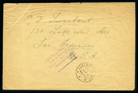 Stamp of Russia » RSFSR 1918-23 1919 (10 Aug) stampless envelope to San Francisco
