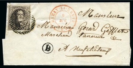 Stamp of Belgium » Belgique. 1851 Médaillons (filigrane sans cadre) (COB 6-8) 14 lettres médaillons non dentelés, toutes avec bo