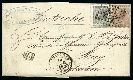 Stamp of Belgium » Belgique. Léopold 1er - Nouveau Type (COB 17-21) 6 lettres affranchies émission de 1865, d'Ostende 
