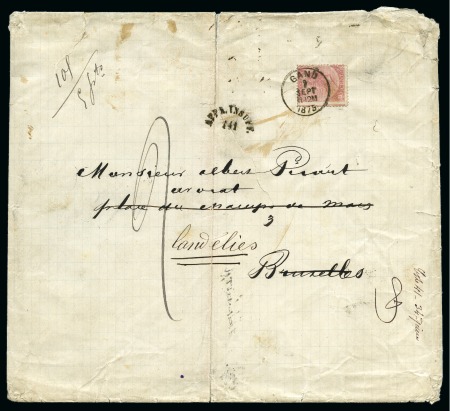 Stamp of Belgium » Belgique. Léopold 1er - Nouveau Type (COB 17-21) 10 lettres affranchies émission de 1865 dont "AFFR