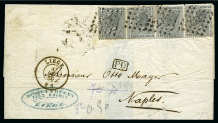 Stamp of Belgium » Belgique. Léopold 1er - Nouveau Type (COB 17-21) 14 lettres affranchies émission de 1865, toutes po