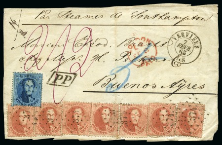 Stamp of Belgium 1851-65, 85 lettres affranchies médaillons non den