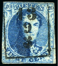 Stamp of Belgium 1851-66, 583 timbres et 8 lettres avec oblitératio