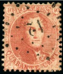 Stamp of Belgium 1851-66, 583 timbres et 8 lettres avec oblitératio