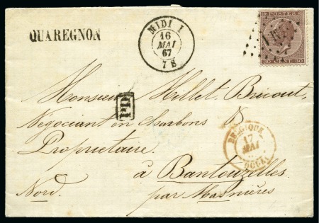 Stamp of Belgium 1865-70, 54 lettres affranchies émission de 1865 p
