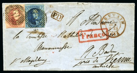 Stamp of Belgium » Belgique. 1851 Médaillons (filigrane sans cadre) (COB 6-8) 28 lettres emission médaillons non dentelés de 185