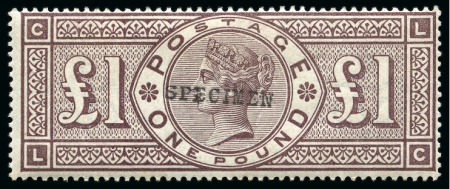Stamp of Great Britain » 1855-1900 Surface Printed 1884 £1 Brown-Lilac CL, wmk Crowns, with SPECIMEN 