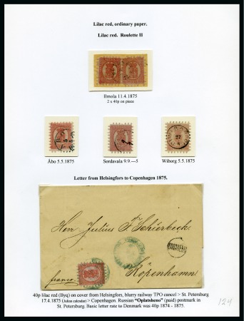 Stamp of Finland » 1860 Coat of Arms (Finnish Currency) 40p Carmine, reddish lilac, bluish lilac or lilac