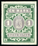 Stamp of Finland » 1860 Coat of Arms (Finnish Currency) 1 Mark, three essays by C.F. Ekholm and printed by