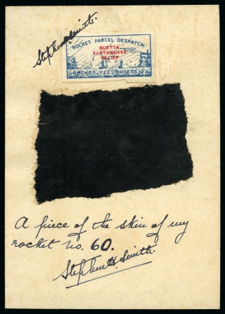 Stamp of India Rocket Parcel Despatch "QUETTA EARTHQUAKE RELIEF",