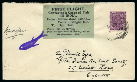 Stamp of India 1933 (Sep 6) "First Flight Conveying a Cargo of Fi