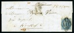 Stamp of India 1857 Pair of covers from Pondicherry to Karikal wi