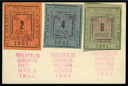 Stamp of South Africa » Anglo Boer War PIETERSBURG: 1901 2d, 4d and 6d on card with "PHIL