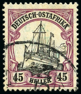 Stamp of Tanganyika » Mafia Island British Occupation » 1915 (May) "G.R. - POST - 6 CENTS - MAFIA" Type 2 Overprints 1915 (May) 6c on 45h black and mauve, overprinted 