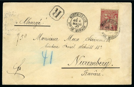 Stamp of Colonies françaises » Monaco 1894-1920, Lot de 5 lettres/entiees (dont. 1 carte