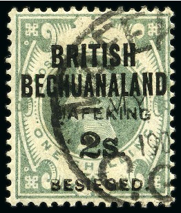 Stamp of South Africa » Mafeking 1900 2s Sans-Serif ovpt on GB 1s green with Mafeki