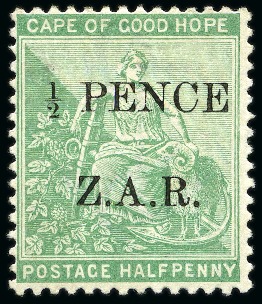 Stamp of South Africa » Vrybrug 1899 1/2d on 1/2d Green, mint og, very fine, cert.