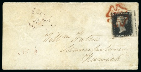 Stamp of Great Britain » 1840 1d Black and 1d Red plates 1a to 11 1840-41, Collection of Penny Black covers (4 + 1 f