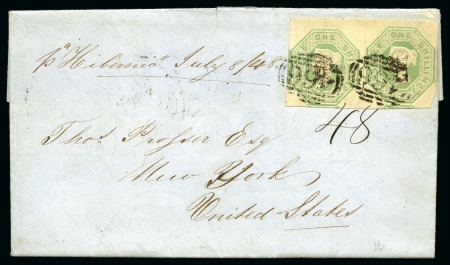 Stamp of Great Britain » 1847-54 Embossed 1848 (Jul 8) Entire from Liverpool to the USA with