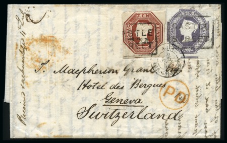 Stamp of Great Britain » 1847-54 Embossed 1855 (Jun 30) Entire from Edinburgh with 1848 10d 