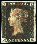 Stamp of Great Britain » Collections 1840-1902, Small selection incl. two 1d black, KEV