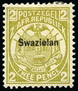 Stamp of Swaziland 1889-90 2d Olive-Bistre with variety missing "d" f