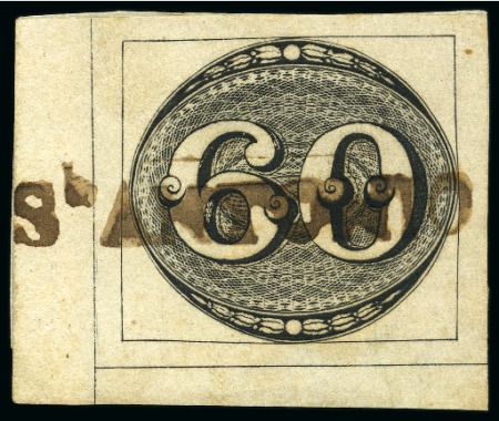 Stamp of Rarities of the World 1843 Bulls Eyes 60r black, fine impression, second