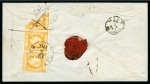 Stamp of Romania » King Carol 1871 - "With Beard" Imperforate 1871 Carol I Full Beard 10b yellow-orange, in two