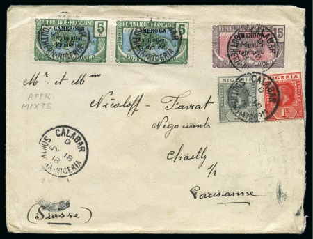 Stamp of Nigerias 1918 Cover to Lausanne, Switzerland, franked KGV 1