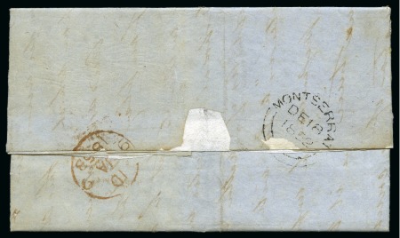 Stamp of Montserrat 1852 (Dec 18) Entire to London with reverse showin