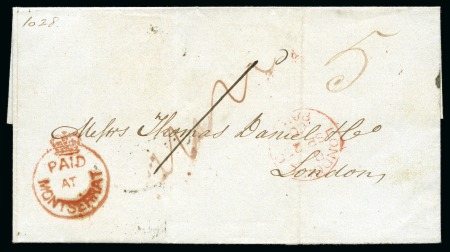 Stamp of Montserrat 1860 (Sep 3) Wrapper to London with a crisp "PAID / AT / MONTSERRAT" crown circle