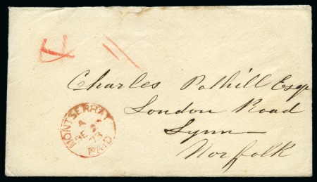 Stamp of Montserrat 1873 (Dec 29) Envelope to the UK with "MONTSERRAT 