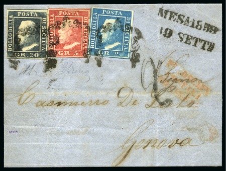 Stamp of Italian States » Sicily 1859 20gr Dark slate, 5gr rose-carmine, plate I, a