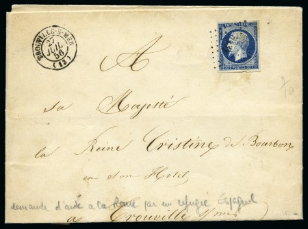 Stamp of France 1856 Lettre adressée à la Reine (d'Espagne) Christ